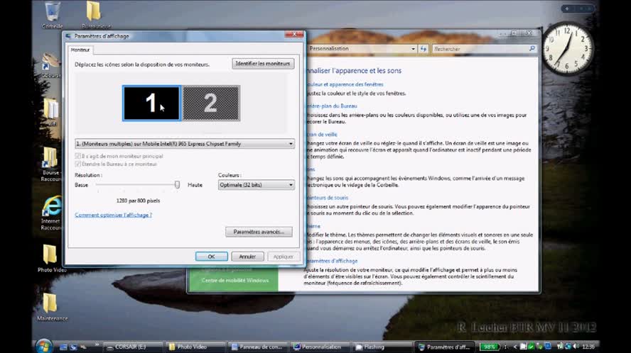 Configurer Windows Vista en mode multi-écrans
